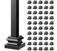 VEVOR Sabots de Garde-corps Carrés 50PCS Base Support de Balustre en Alliage d'Aluminium Plate avec Trous de Vis pour Balustrades Rampes d'Escalier 12,7 mm en Métal Jointures Torsadées, Noir Satiné
