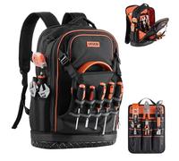 VEVOR Sac à dos à outils – 65 poches, capacité 31,75 kg, compartiment PC, fond moulé