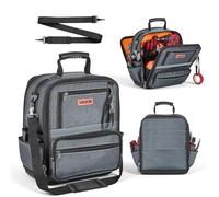 VEVOR Sac à Outils 335 mm, Sac de Rangement d'Outils à 34 Poches, Portable et Grande Capacité, pour Bricolage, Chantier et Atelier, Base Rigide en Plastique, Fermeture Éclair, Bandoulière Réglable