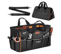 VEVOR Sac à Outils 510 mm, Sac de Rangement d'Outils à 33 Poches, Portable et Grande Capacité, pour Bricolage, Atelier et Chantier, avec Fermeture Éclair et Bandoulière Réglable, Résistant à l'Eau