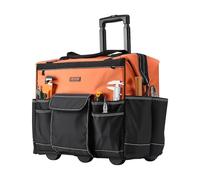 VEVOR Sac à Outils à Roulettes, Charge 50 kg, Caisse à Outil, 51x31x45 cm, avec 27 Poches, Poignée Télescopique, Base Stable, Sac Organisateur Outils Robuste pour Électriciens, Plombiers, Mécaniciens
