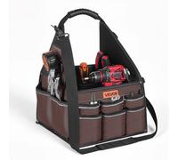 VEVOR Sac à Outils Ouvert 330 mm, Sac de Rangement d'Outils à 45 Poches, Grande Capacité et Portable, pour Bricolage, Électricien et Chantier, avec Poignée, Bandoulière Réglable et Pieds Antidérapants