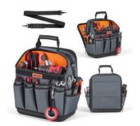 VEVOR Sac à Outils Ouvert 335 mm, Sac de Rangement d'Outils à 39 Poches, pour Électricien, Bricolage, Maintenance et Chantier, Organiseur Portable avec Base Rigide en Plastique, Bandoulière Réglable