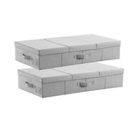 VEVOR Sacs de Rangement sous Lit 2 Pièces de 48 L, Organisateur de Chaussures sous le Lit de 80,5x40,5x15,5 cm, Boîte de Rangement pour Vêtements, Couvertures, Chambre à Coucher, Maison, Gris