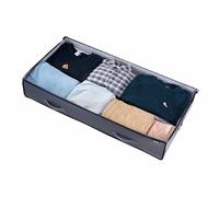 VEVOR Sacs de Rangement sous Lit 4 Pièces 90 L, Organisateur de Chaussures sous le Lit avec Couvercles Transparents, Boîte de Rangement pour Vêtements, Couvertures, Chambre à Coucher, Maison, Gris