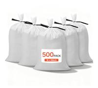 Sacs à sable VEVOR pour inondations, paquet de 500, 400x660 mm, sacs en tissu avec bandes, capacité de charge 22,6 kg, sacs à sable en polypropylène pour inondations, résistants à la déchirure & aux U