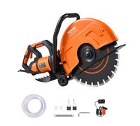 VEVOR Scie à béton électrique, 406 mm, scie circulaire puissance élevée 2800 W profondeur de coupe 152 mm scie à disque humide/sec avec conduite d'eau, pompe à eau, lame, pour la pierre et la brique