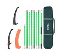 VEVOR Scie à Élaguer Extensible, 2,15-8,09 m, Scie sur Perche Manuelle, Lame Acier 65Mn Tranchante, avec 8 Perches en Fibre de Verre, Outil d'Élagage pour Tailler Branches Hautes, Palmiers, Arbustes
