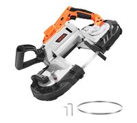 VEVOR Scie à Ruban Portative 20 V, Profondeur de Coupe 12,7 cm, Moteur sans Balais, sans Fil, Compacte, avec Crochet de Suspension, Vitesse Variable de 0-120 m/min, pour Couper Métal Bois (Outil Seul)