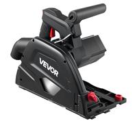 VEVOR Scie Circulaire Plongeante 165,1 mm Scie à Rail 1200 W pour Bois, Plastique, avec Lame 48 Dents en Carbure, Profondeur de Coupe 55 mm à 90° et 42 mm à 45°, Rail de Guidage Non Inclus, Outil Seul