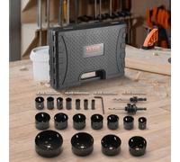 VEVOR Coffret scies cloche bi-métal 18 lames 19–114 mm, 6 mèches, profondeur 38 mm