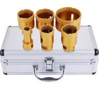 VEVOR Scie cloche diamantée 6 PCS 20/35/40/45/50/68mm Jeu de forets diamantés M14 0,8/1,4/1,6/1,8/2/2,7 pouces pour granit-grès fin et carrelage, or
