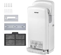 VEVOR Sèche-Mains Automatique 2000W Sèche Main Air Pulsé Électrique Commercial ABS Super Puissant Filtration HEPA 43℃ Moteur à Balais Carbone pour Sécher Séchage Mains Toilettes 290x220x685 mm Blanc