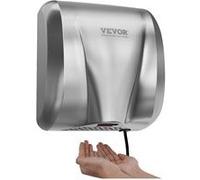 VEVOR Seche Main Électrique 1300 W Sèche-mains Automatique Commercial Robuste Acier Inoxydable Haute Vitesse Filtre HEPA 2 Choix d'Alimentation pour Toilettes Entreprises Industrielles 325x295x180 mm