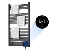VEVOR Sèche-Serviettes Électrique Mural 11 Barres, en Alliage d'Aluminium, Porte-Serviettes Chauffant avec Télécommande et App, Écran Tactile et Minuterie 0-24 h, Température 5-40 °C, Étanche IPX4