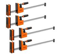 VEVOR Serre-joints à Barre 4 PCS Ouverture 60,96 cm et 78,7 cm Force 500 kg, 2 Modes Pince/Écarteur, Patins en Caoutchouc, Poignée Ergonomique, Barre en Acier au Carbone, pour Travaux du Bois et Métal