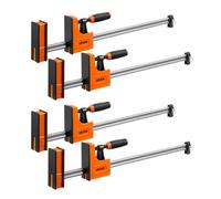 VEVOR Serre-joints à Barre 4 PCS Pince en F Ouverture 60,96 cm Force 680 kg, 2 Modes Pince/Écarteur, Patins en Caoutchouc, Poignée Ergonomique, Barre en Acier au Carbone, pour Travaux du Bois et Métal