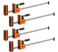 VEVOR, lot de 4 pinces à vis, ouverture de 91,4 cm, pinces de serrage en forme de F, capacité de serrage de 680 kg, double fonction de serrage et d'écartement, embouts en caoutchouc souple, tige en ac