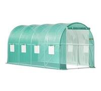VEVOR Serre Tunnel - Cadre Acier Galvanisé - Housse PE Imperméable - Vert 15x7x7 ft