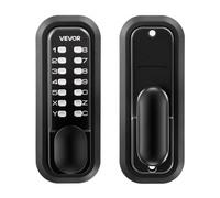 VEVOR Serrure à Code Mécanique 4-7 Chiffres, Serrure de Porte d'Entrée sans Clé à Clavier Combinaison, pour Maison Intérieur ou Extérieur, avec Bouton de Porte, Verrouillage Automatique, Noir