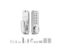VEVOR Serrure à Code Mécanique à 14 Touches, Serrure de Porte d'Entrée Sans Clé à Clavier Mécanique, avec Bouton, Un Seul Côté, en Acier Inoxydable, Étanche, pour Maison, Clôture Extérieure, Argenté