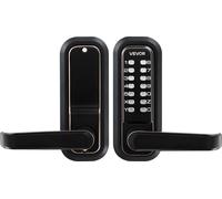 VEVOR Serrure à code mécanique avec clavier unilatéral (code de 4 à 7 chiffres), serrure sans vec poignée et verrouillage automatique, pour portes d'entrée et garages, couleur bronze huilé