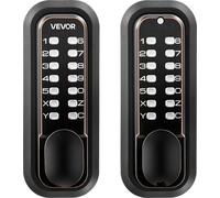 VEVOR Serrure à Code Mécanique 4-7 Chiffres, Serrure de Porte d'Entrée sans lavier Double Faces, pour Maison Intérieur Extérieur, avec Bouton de Porte, Verrouillage Automatique, Bronze Huilé