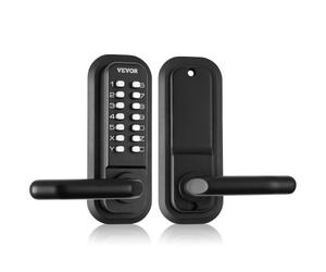 VEVOR Serrure de Porte Mécanique sans Clé Verrou à Code en Alliage de Zinc Clavier à 14 Touches Poignée de Porte d’Entrée Extérieure Gauche et Droite pour les Portes d'Une Épaisseur de 35 à 65 mm