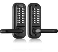 VEVOR Serrure de porte sans ode mécanique, Kit de serrure de porte double face encastrée, serrure à 14 mots de passe, serrure à code combiné 35-65 mm Convient pour les garages, hôtels, bureaux,