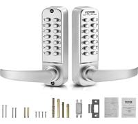 VEVOR Serrure mécanique sans clé (14 clés), serrure de porte sans n acier inoxydable pour la maison, le bureau, la clôture extérieure, le garage
