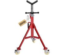 VEVOR Servante de Tubes à Tête en V sur Roulettes Servante Tuyauteur Charge 400 kg Servante Tuyaux Structure en Acier Ajustable 50,5-93,5 cm Pieds Repliables Supporter Tuyaux 0,3-30,5 cm Tuyauterie