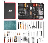 VEVOR Set de 61 outils d'artisanat du cuir avec sac de rangement portable en toile Outils graphiques Outils de poinçonnage
