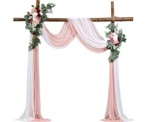 VEVOR Set de fleurs d'arc de mariage, set de fleurs d'arc de mariage rose avec rideaux (set de 4) pour bouquet de cérémonie, décoration de fond de réception
