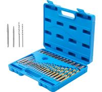 VEVOR Set d'extracteurs de vis, 35 pièces, Set d'extracteurs de vis pour enlever les vis légèrement endommagées, Embouts de vis Set de douilles Accessoires perceuse Portable