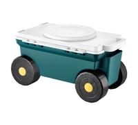 VEVOR Siège de Jardin Roulant, Tabouret de Jardinage sur Roues Léger 2 en 1 avec Bac de Rangement, Capacité Charge 123 kg, Chariot avec Siège Poignée, pour Désherbage, Plantation, Terrasse, Extérieur