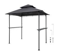 VEVOR Gazebo de Barbecue, 243 x 150 cm, Tonnelle de BBQ Extérieur avec Toit à 2 Niveaux, Abri de Barbecue de Patio en Acier à Revêtement de Poudre, pour Grillades, Fêtes, Pique-niques, Jardin, Patio