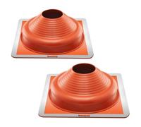 VEVOR Solin de Toit pour Tuyaux 160-300 mm Étanchéité Toiture Flexible Silicone, Lot de 2, Base Carrée en Métal, Haute Température -74℃-225℃, pour Cheminée, Poêle à Bois, Tuyaux d'Aération Extérieur