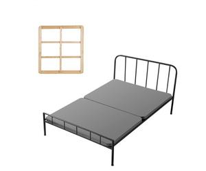 VEVOR Sommier à Lattes, 2 Pièces, Planche de Lit Bunkie, Épaisseur 38,1 mm avec Tissu Oxford 200D, Support sous Matelas pour Lit Simple Twin Size, pour Chambre, Dortoirs, Hôtels, 9500x1900 mm, Gris