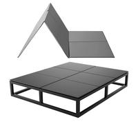 VEVOR Sommier à Lattes Pliable, 192x138 cm, Planche de Lit Bunkie sous Matelas, avec Sangles Auto-agrippantes, Âme en PP, Housse en Tissu Oxford 600D, Anti-affaissement pour Canapés-Lits Full Size