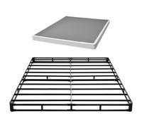 VEVOR Sommier Tapissier, Cadre de Lit 2010x1510x102 mm, Sommier à Lattes avec Revêtement en Tissu Lavable, pour Lit Double Queen Size, Capacité de Charge Max. de 1587,57 kg, Structure en Métal