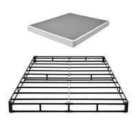 VEVOR Sommier Tapissier, Cadre de Lit 2010x1515x130 mm, Sommier à Lattes avec Revêtement en Tissu Lavable, pour Lit Double Queen Size, Structure en Métal, Capacité de Charge Max. de 1587,57 kg