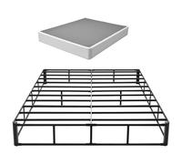 VEVOR Sommier Tapissier, Cadre de Lit 2010x1515x230 mm, Sommier à Lattes avec Revêtement en Tissu Lavable, Structure en Métal, pour Lit Double Queen Size, Capacité de Charge Max. de 1587,57 kg