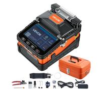 VEVOR Soudeuse Fibre Optique 6 Moteurs Épisseuse Fusion avec Épissage 8 s | Compatible SM MM DS NZDS, Alignement Cœur, Chauffage 18 s, 5200 mAh, Écran Tactile 5 pouces, Porte-fibre 3-en-1, Bluetooth