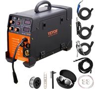 VEVOR Soudeuse MIG/MMA/TIG 3 en 1 30-200A Soudage au fil fourré(0,8 mm & 1 mm) Technologie IGBT 2,2-12m/min Vitesse du fil 200 A à 60% Cycle de fonctionnement nominal IP21S Degré de protection