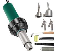 VEVOR Soudeuse pour plastique Pistolet à air chaud 1600W Pistolet de soudage PVC 40-60℃ Soudeuse à air chaud pour plastique y compris 4x buses de rechange Couteau à fente Câble de 3m pour le soudage d