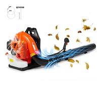 VEVOR Souffleur de feuilles à essence, 79 CC, souffleur de neige à dos 2 temps, avec réservoir de carburant 3 L, volume d'air 930 CFM pour entretien de pelouse, nettoyage des feuilles, déneigement