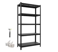VEVOR Étagère de Rangement, 5 Niveaux Réglables, Étagère Charge Lourde Modulable 925x417x1813 mm, Capacité Charge Totale 1360,8 kg, Rayonnage Métallique pour Entrepôt, Atelier, Garage, Cave et Cuisine