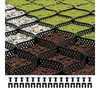 VEVOR Stabilisateur de Gravier, 10 x 3 m, Grille de Stabilisation de Sol Géocellulaire, Profondeur 5 cm, Retenue de Gazon au Sol Stable, pour Allée, Patio, Jardin, Terrasse, Surfaces Planes, Pentes