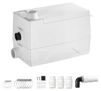 VEVOR, station de pompage de 800 W, débit de 7200 L/h, pour eaux usées, avec une hauteur de refoulement de 8 mètres, de couleur blanche. Pompe à eaux usées avec 3 entrées, conçue pour l'évacuation des