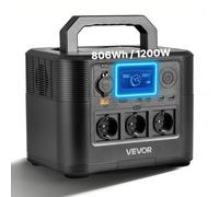 VEVOR Station Électrique Portable 1200 W Générateur Solaire Portable 806 Wh Batterie Secours LiFePO4 pour Urgence Domestique, Camping, Voyage Camping-car, 9 Ports de Sortie, Panneau Solaire Non Inclus